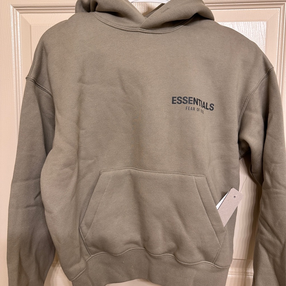 Essentials Kids Hoodie in Olive Green